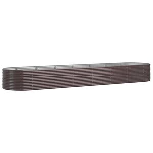 vidaXL Lit sur&eacute;lev&eacute; de jardin Acier enduit de poudre marron