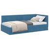 vidaXL Cadre de lit d'angle Bleu 90 cm x 190 cm Velours