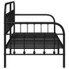 vidaXL Cadre de lit de jour Noir 90 x 200 cm Acier enduit de poudre