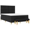 vidaXL Lit &agrave; ressorts avec matelas Noir 160 x 200 cm tissu