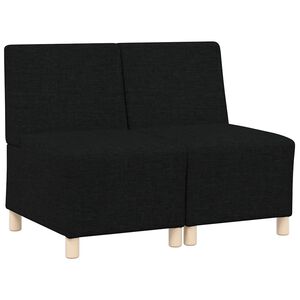 vidaXL Unit&eacute; de Sofa Modulaire Sans Accoudoirs 2 pc Noir tissu