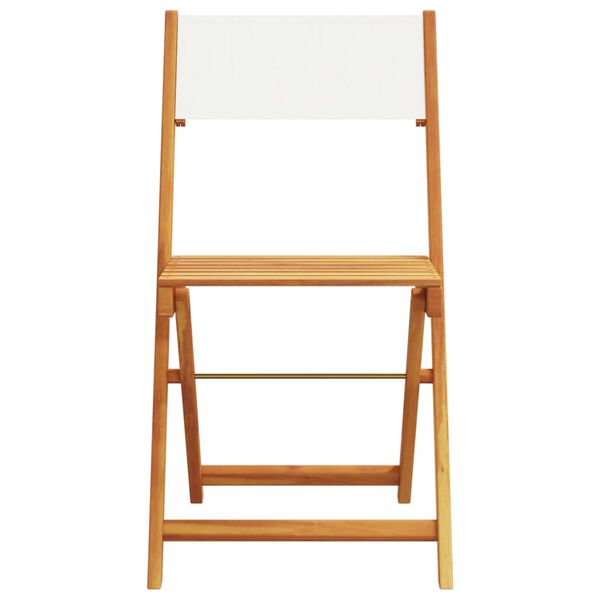 vidaXL Ensemble &agrave; manger de jardin 5 pcs blanc cr&egrave;me tissu bois massif