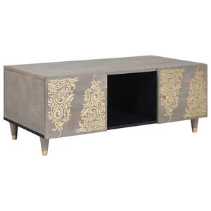 vidaXL Table basse Gris 100 x 54 x 40 cm Bois de mangue massif