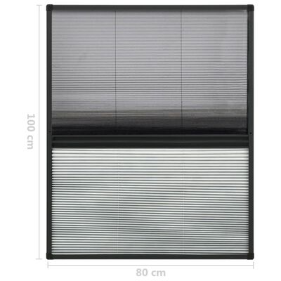 vidaXL Moustiquaire plissée pour fenêtre Aluminium 80x100 cm et auvent