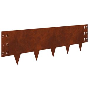 vidaXL Bordure de Pelouse 10 pcs 100 x 30 cm Acier Rouill&eacute;
