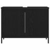 vidaXL Ensemble de mobilier de salle de bain avec &eacute;tag&egrave;re 3 pcs Noir