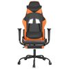 vidaXL Chaise de jeu avec repose-pied Noir et orange Similicuir