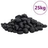 vidaXL Galets polis 25 kg noir 2-5 cm