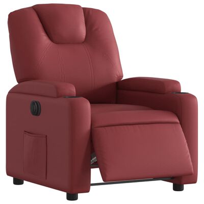 vidaXL Fauteuil inclinable électrique Rouge bordeaux Similicuir