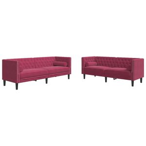 vidaXL Ensemble de canap&eacute; Chesterfield et traversins 2 pcs velours