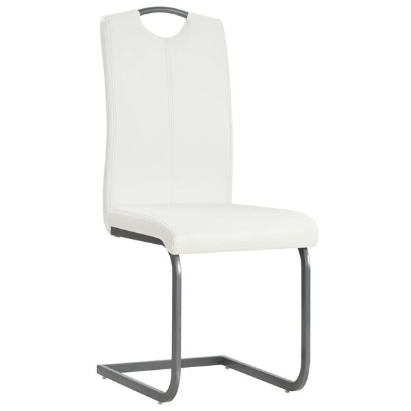 vidaXL Chaises &agrave; manger cantilever lot de 6 blanc similicuir