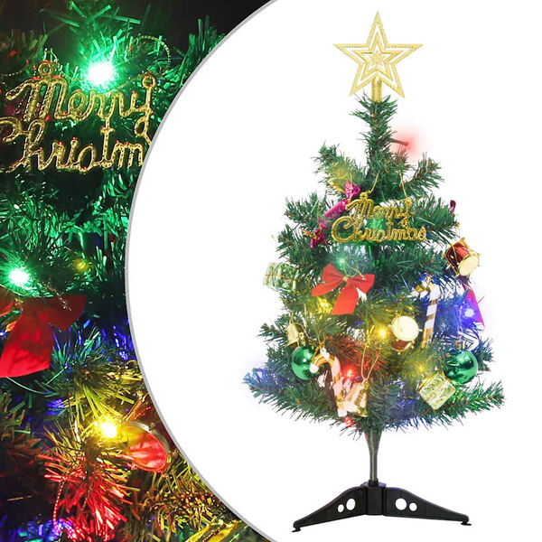 vidaXL Mini sapin de No&euml;l artificiel pr&eacute;-&eacute;clair&eacute; avec 20 LED vert 45cm