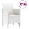 vidaXL Ensemble de salle &agrave; manger de jardin avec coussins 17 pcs Blanc