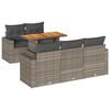 vidaXL Salon de jardin 6 pcs avec coussins gris r&eacute;sine tress&eacute;e