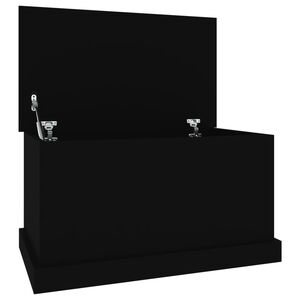 vidaXL Bo&icirc;te de rangement noir 70x40x38 cm bois d'ing&eacute;nierie
