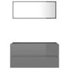 vidaXL Ensemble de meubles de salle de bain 2 pcs Gris brillant