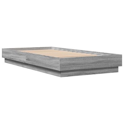 vidaXL Cadre de lit sans matelas sonoma gris 75x190 cm