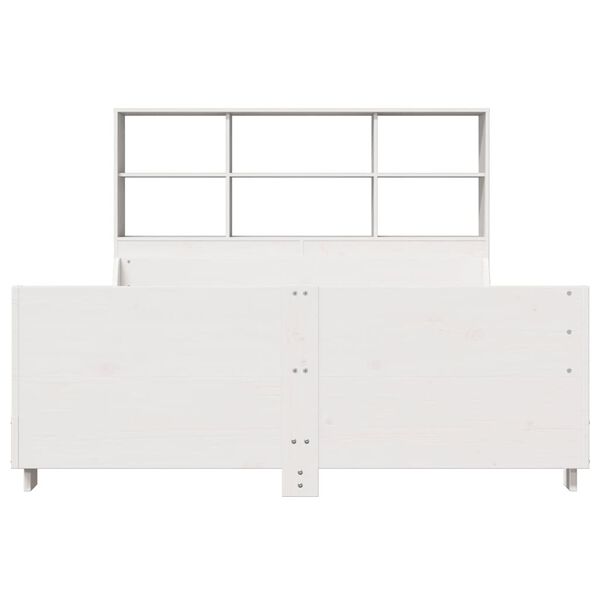 vidaXL Lit biblioth&egrave;que sans matelas blanc 160x200 cm bois massif