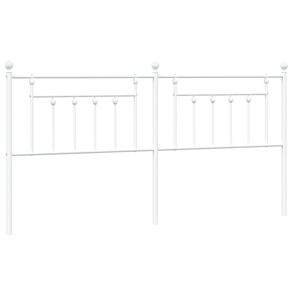 vidaXL T&ecirc;te de lit m&eacute;tal blanc 200 cm