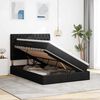 vidaXL Lit avec rangement et LED avec LED Noir 140 x 190 cm Polyester