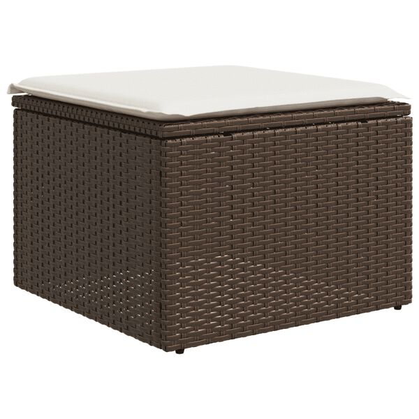 vidaXL Salon de jardin avec coussins 5 pcs marron r&eacute;sine tress&eacute;e