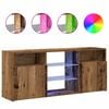 vidaXL Meuble TV avec lumi&egrave;res LED vieux bois bois d'ing&eacute;nierie