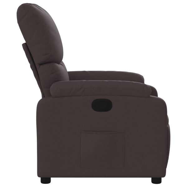 vidaXL Fauteuil inclinable Marron fonc&eacute; Tissu