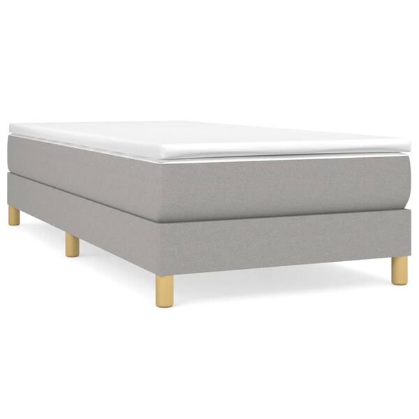 vidaXL Sommier &agrave; lattes de lit et matelas Gris clair 90x190 cm Tissu