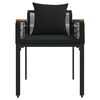 vidaXL Ensemble de meubles d'ext&eacute;rieur 3 pcs Noir Rotin PE
