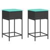 vidaXL Tabourets de bar de jardin avec coussins lot de 2 noir r&eacute;sine tress&eacute;e