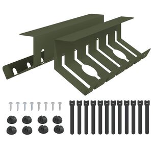 vidaXL Plateau de gestion de c&acirc;bles sous le bureau 2 pc Vert olive