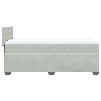 vidaXL Sommier à lattes de lit et matelas Gris clair 90x200 cm Velours