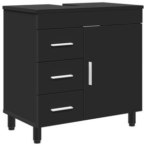 vidaXL Meuble de salle de bain avec &eacute;vier Noir 60 x 35 x 60 cm