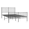 vidaXL Cadre de lit m&eacute;tal sans matelas avec pied de lit noir 120x200cm