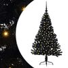 vidaXL Sapin de Noël artificiel pré-éclairé Noir 120 cm PVC