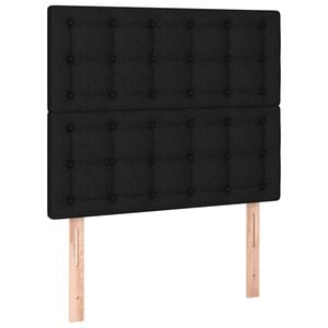 vidaXL T&ecirc;te de lit Noir 80x5x118/128 cm Tissu