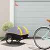 vidaXL Remorque de v&eacute;lo noir et jaune 30 kg fer