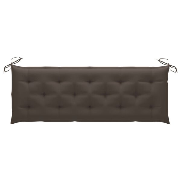 vidaXL Banc Batavia avec coussin taupe 150 cm Bois de teck massif