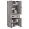 vidaXL Buffet haut Sonoma gris 69,5x34x180 cm Bois d'ing&eacute;nierie