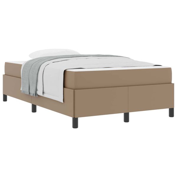 vidaXL Cadre de lit avec matelas Cappuccino 120 x 190 cm tissu
