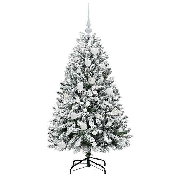 vidaXL Sapin de No&euml;l artificiel Vert et blanc 120 cm PVC et m&eacute;tal