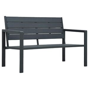 vidaXL Banc de jardin 120 cm PEHD Gris Aspect de bois