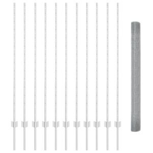 vidaXL Cl&ocirc;ture en fil soud&eacute; avec poteaux 25 x 1,4 m Acier galvanis&eacute;