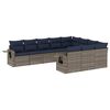 vidaXL Ensemble de canap&eacute; de jardin 10 pcs avec coussins gris r&eacute;sine tress&eacute;e