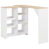 vidaXL Table de bar avec tablette amovible Blanc 138x39x110 cm