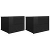 vidaXL Tables de chevet 2 pcs Noir brillant 40x30x30cm bois ing&eacute;nierie