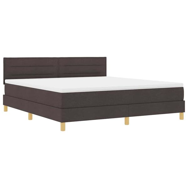 vidaXL Lit &agrave; ressorts avec matelas Marron fonc&eacute; 180 x 200 cm tissu