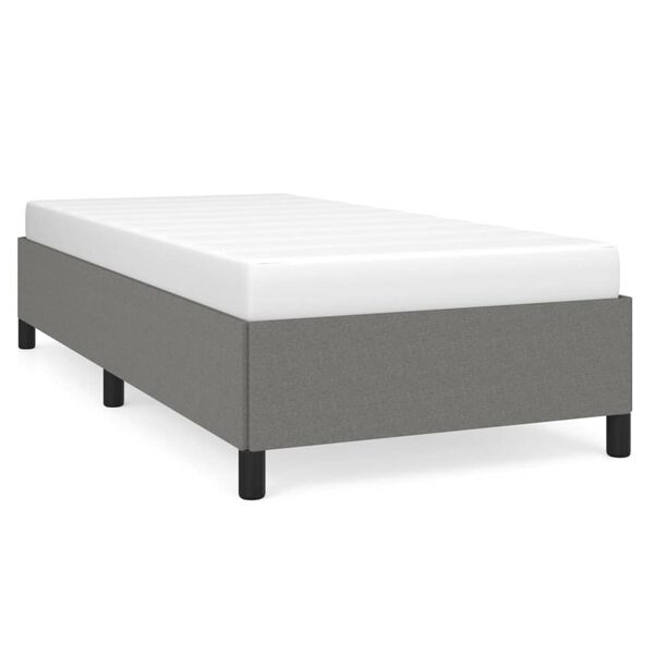 vidaXL Cadre de lit sans matelas gris fonc&eacute; 90x190 cm tissu