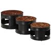 vidaXL Tables de bar forme tambour 3 pcs bois massif de récupération