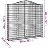 vidaXL Paniers à gabions arqués 4 pcs 200x30x180/200 cm Fer galvanisé